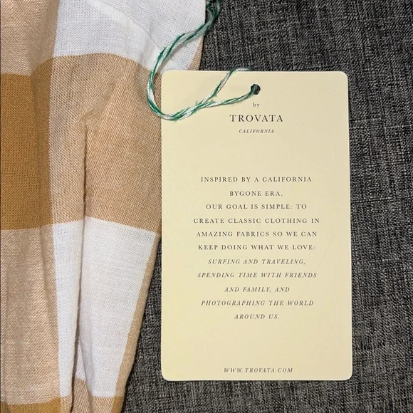 New Trovata Birds of Paradis Tan/White Checkered Jumpsuit Size M